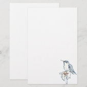 Blue Hummingbird op Shasta Daisy Briefpapier (Voorkant / Achterkant)