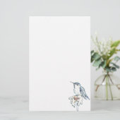 Blue Hummingbird op Shasta Daisy Briefpapier (Staand voorkant)