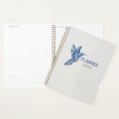 Blue Hummingbird Planner – Customizable Year (Devant avec enveloppe)
