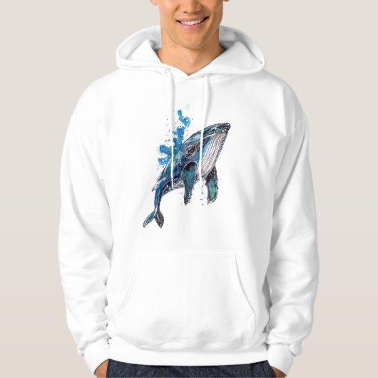 Blue Humpback Whale Hoodie (Voorkant)