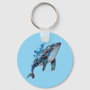 Blue Humpback Whale Sleutelhanger