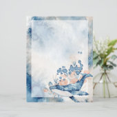 Blue Humpback Whale Unlining Letter Writing Paper (Staand voorkant)