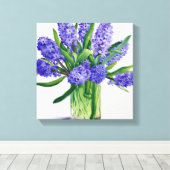 Blue Hyacinths Canvas Afdruk (Insitu (Houten vloer))