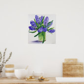 Blue Hyacinths Poster (Keuken)