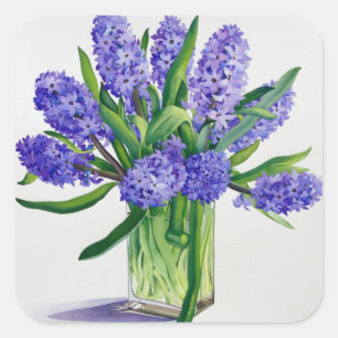 Blue Hyacinths Vierkante Sticker