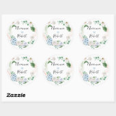 Blue Hydrange Blush Roos Wedding Sticker (Vel)