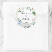 Blue Hydrange Blush Roos Wedding Sticker (Tas)