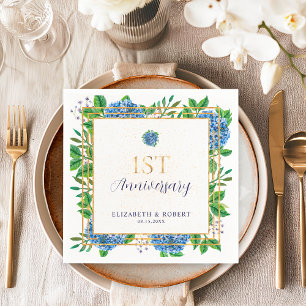 Blue Hydrangea 1st Wedding Jubileum Servet
