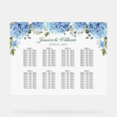 Blue Hydrangea 8 Tafels Zitplaatsen GRAFIEK Acryl Acryl Bord (Voorkant)