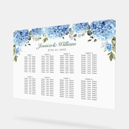 Blue Hydrangea 8 Tafels Zitplaatsen GRAFIEK Acryl  Acryl Bord (Hoek)