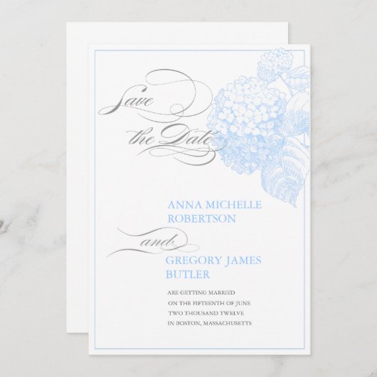 Blue Hydrangea Aankondiging (Voorkant / Achterkant)