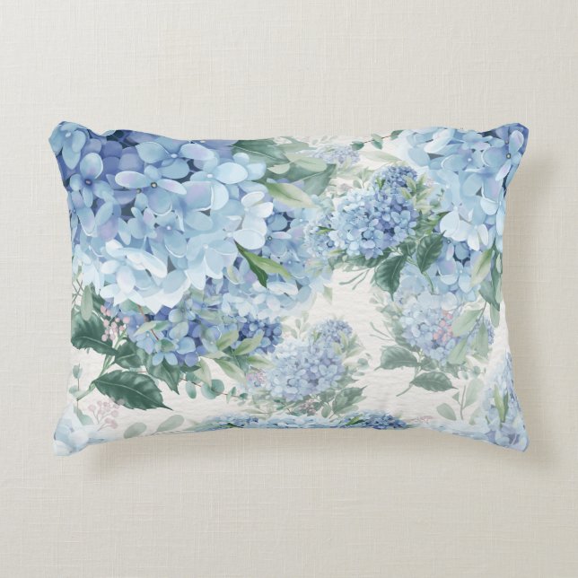 Blue Hydrangea Accent Kussen (Voorkant)