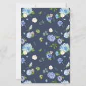 Blue Hydrangea and Rose Celebration of Life invite (Achterkant)