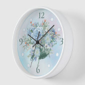 Blue Hydrangea Aquarelle Arrondi Mur Horloge (Angle)