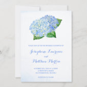 Blue Hydrangea Aquarelle Mariage Invitations (Devant)