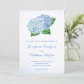 Blue Hydrangea Aquarelle Mariage Invitations (Debout devant)