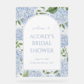 Blue Hydrangea Arched Welcome Sign, Flower Border (Recto)