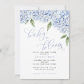Blue Hydrangea Baby in Bloom Baby shower Kaart (Voorkant)