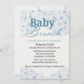 Blue Hydrangea Baby shower/Baby Brunch Uitnodiging (Voorkant)