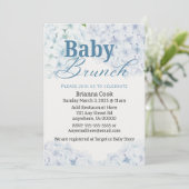 Blue Hydrangea Baby shower/Baby Brunch Uitnodiging (Staand voorkant)