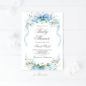 Blue Hydrangea Baby Shower Boy Invitation