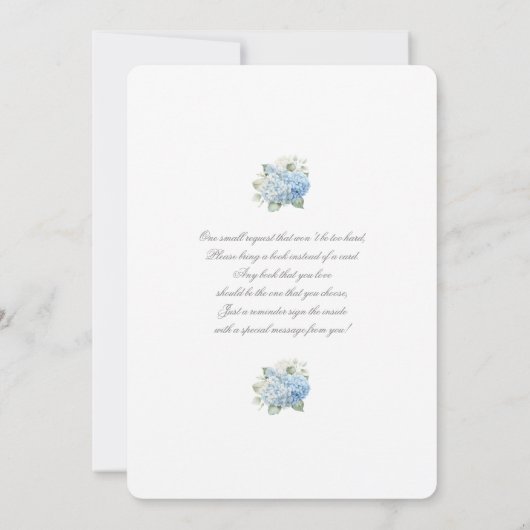 Blue Hydrangea Baby Shower Boy Invitation (Dos)
