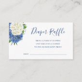 Blue Hydrangea Baby shower Diaper Raffle Ticket Informatiekaartje (Voorkant)