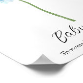 Blue Hydrangea Baby shower Fingerprint Livre d'or (Coin)