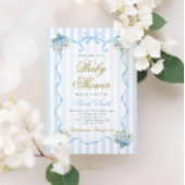 Blue Hydrangea Baby shower Invitation Kaart