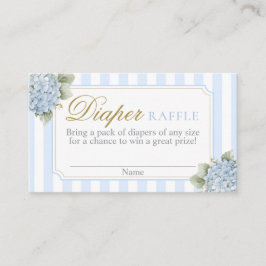 Blue Hydrangea Baby shower Luier Raffle Kaart