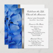 Blue Hydrangea begrafenisaankondigingen Kaart (Voorkant / Achterkant)