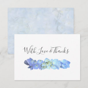 Blue Hydrangea Blank Floral Merci Cartes
