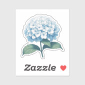 Blue Hydrangea Bloem Tuin Waterverf Sticker (Vel)