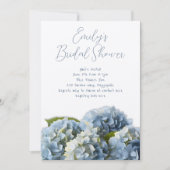 Blue Hydrangea Bloemen Border Douche Uitnodiging (Voorkant)