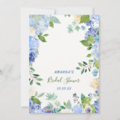 Blue Hydrangea Bloemen Vrijgezellenfeest Game Kaar Kaart (Achterkant)