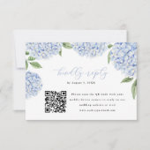 Blue Hydrangea Bloom QR Code Calligraphie Réponse (Devant)