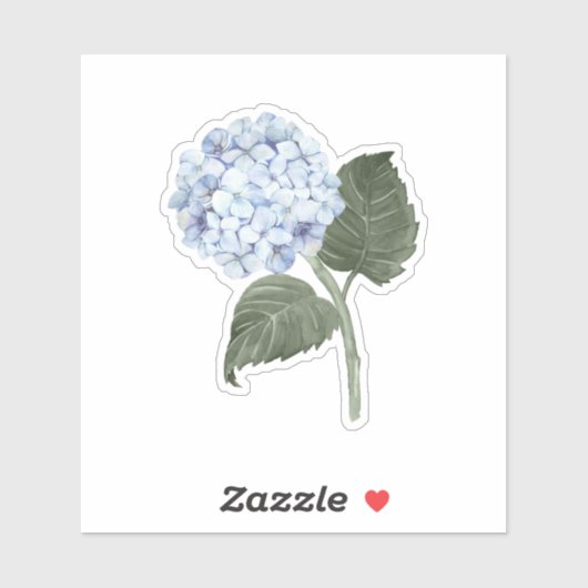 Blue Hydrangea Bloom Vinyl Sticker (Vel)