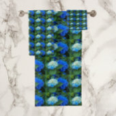 Blue Hydrangea Blooms Floral Bath Towel Bad Handdoek