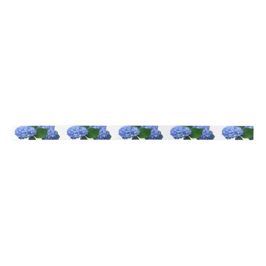 Blue Hydrangea Blooms Greenery Lint (Voorkant)