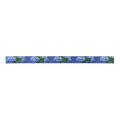 Blue Hydrangea Blooms Greenery Satin Ribbon Lint (Voorkant)