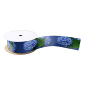 Blue Hydrangea Blooms Greenery Satin Ribbon Lint (Spoel)