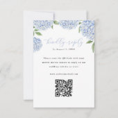 Blue Hydrangea Blooms QR Code Réponse Verticale (Devant)