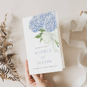 Blue Hydrangea Blooms Trouwpapier Programma Flyer