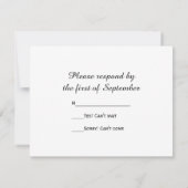 Blue Hydrangea Blossom Wedding RSVP Response Kaart (Achterkant)