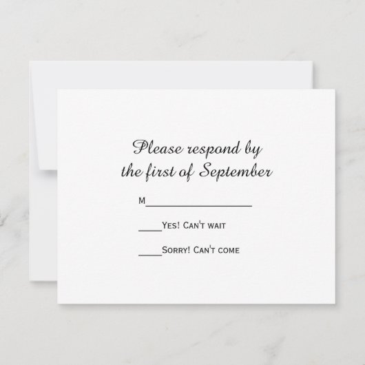 Blue Hydrangea Blossom Wedding RSVP Response Kaart (Achterkant)