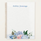 Blue Hydrangea & Blush Floral Personalized (Devant)