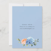 Blue Hydrangea Blush Pink Roses VRIJGEZELLENFEEST Kaart (Achterkant)