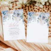 Blue Hydrangea & Blush Rozen Vrijgezellenfeest Kaart