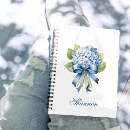 Blue Hydrangea Boeket Gepersonaliseerd bruidsmeisj Notitieboek