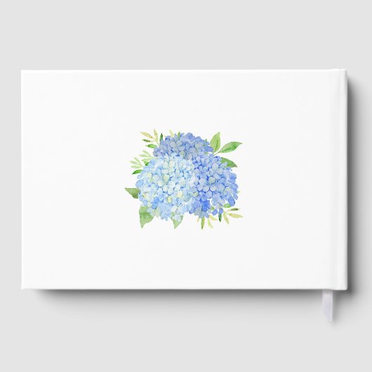 Blue Hydrangea Bouquet Floral Vrijgezellenfeest Gastenboek (Achterkant)